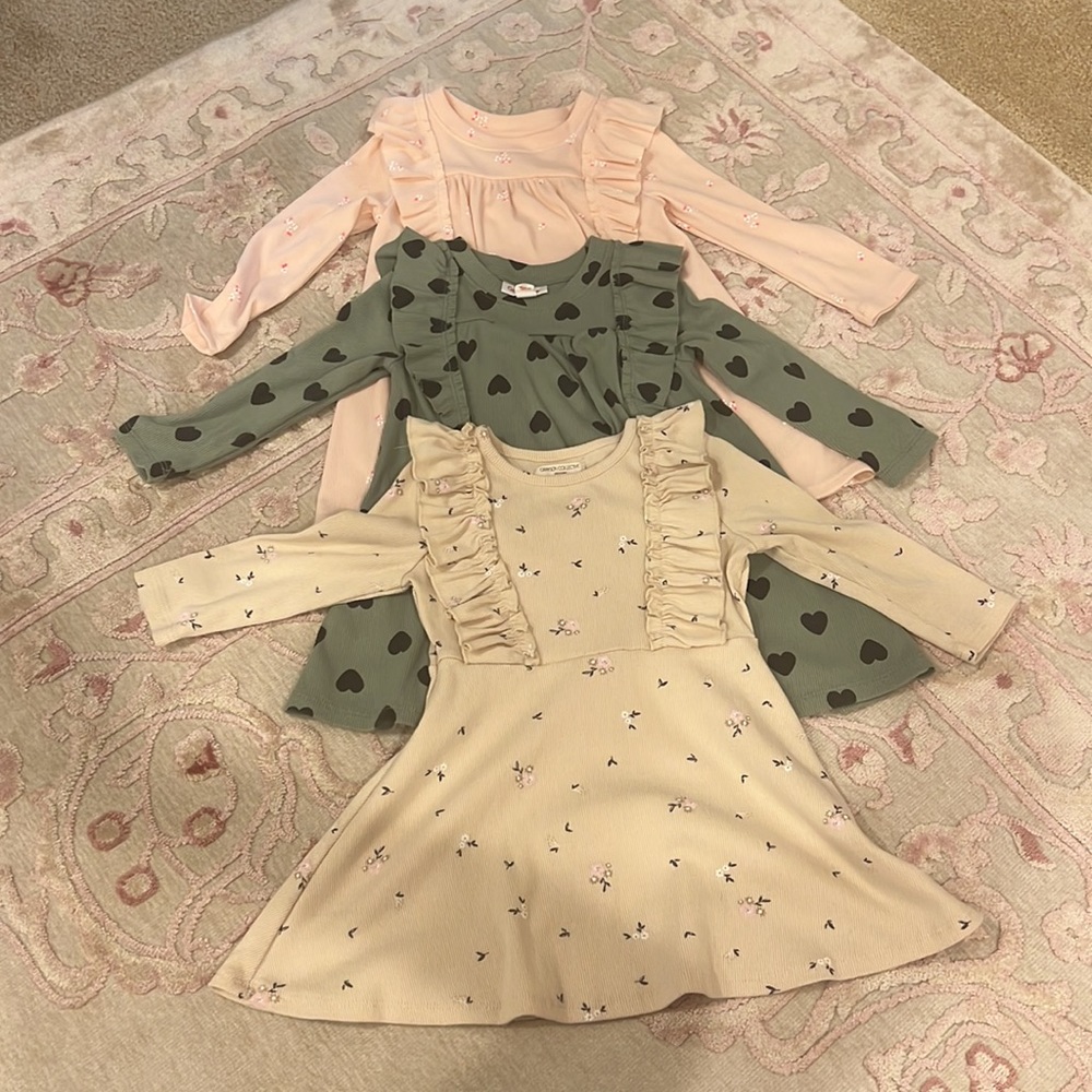 Set of 3 cotton dresses- 2T- cat and Jack and  Grayson collective